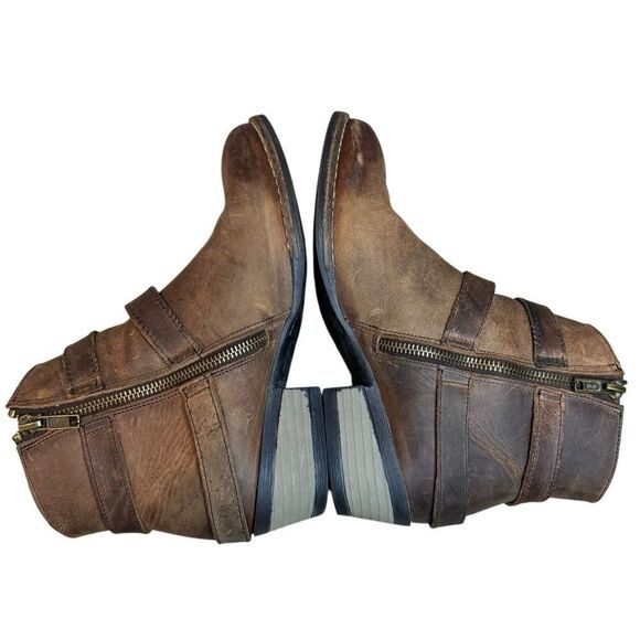 Sterling River Brown Leather Strappy Ankle Boots - Picture 8 of 11